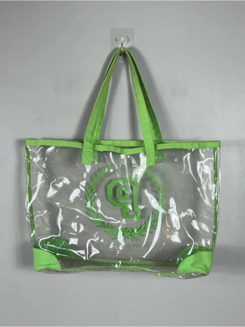 Vintage Y2K Victorias Secret PINK Monogram Green Clear Bag Tote Stadium 90s Logo